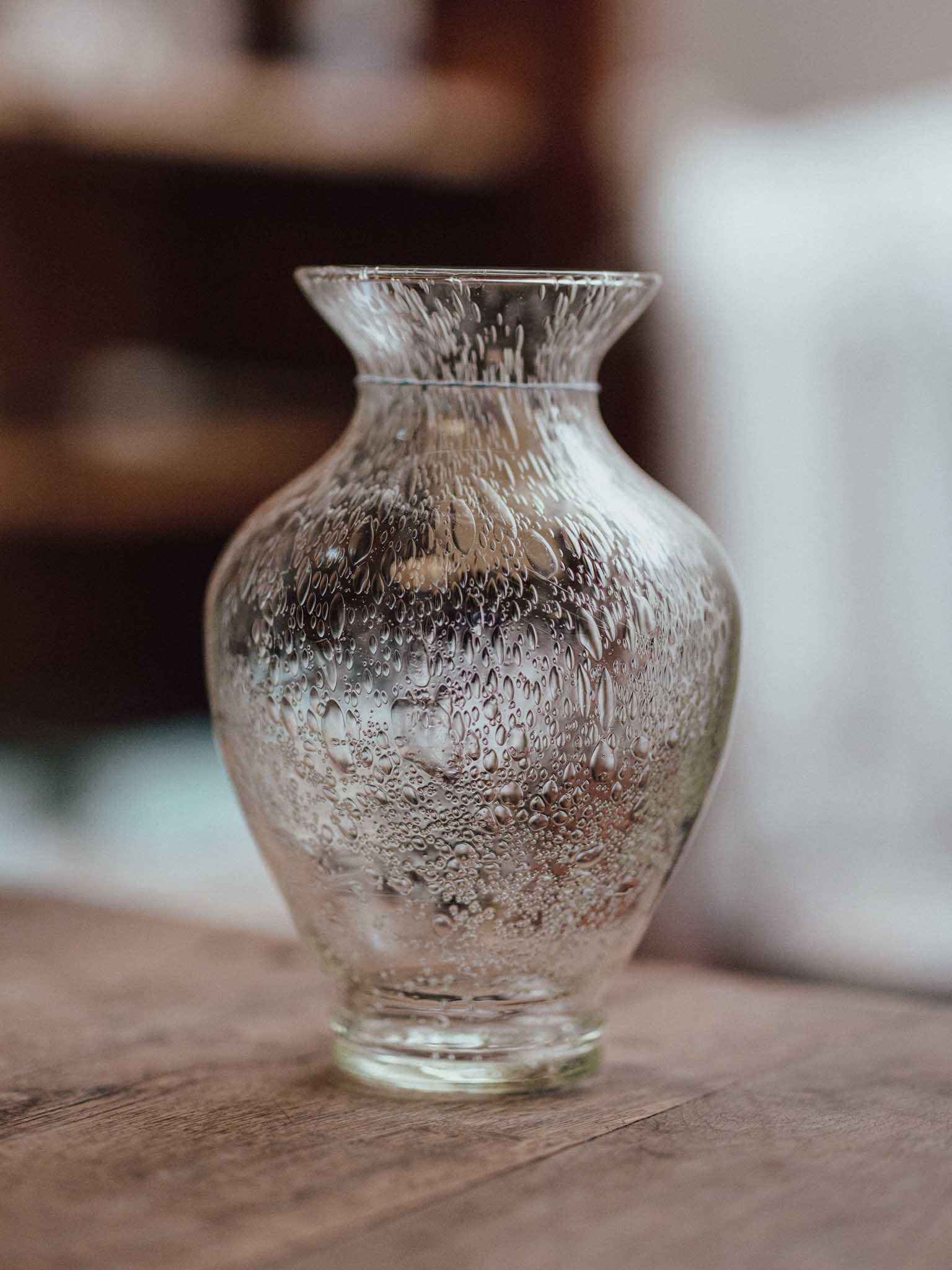 Hand-Blown Bubble Glass Vase