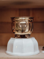 Vintage Brass Cauldron Planter