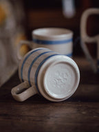 Oxford Catering Ware Blue Banded Teapot and Cups