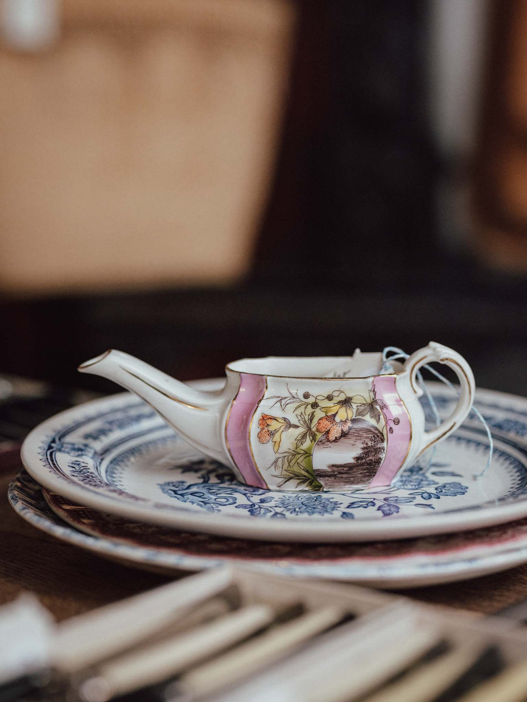 Victorian Hand-Painted Porcelain Feeding Cup