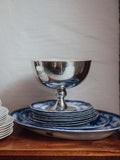 Silver-Toned Enamel Footed Bowl