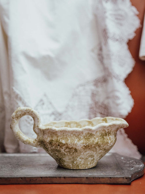 Handmade Spongeware Extra Large Sauce Boat