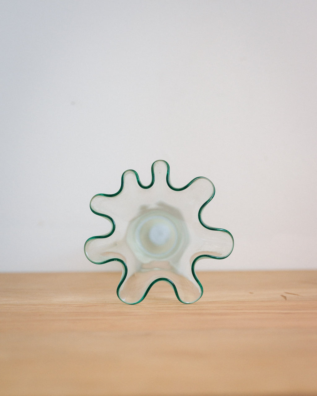 Vintage ruffled art glass vase