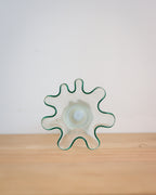 Vintage ruffled art glass vase
