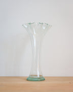 Vintage ruffled art glass vase