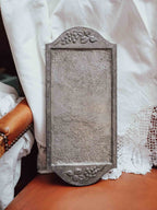 Hand Beaten Metal Tray with Grape Motif