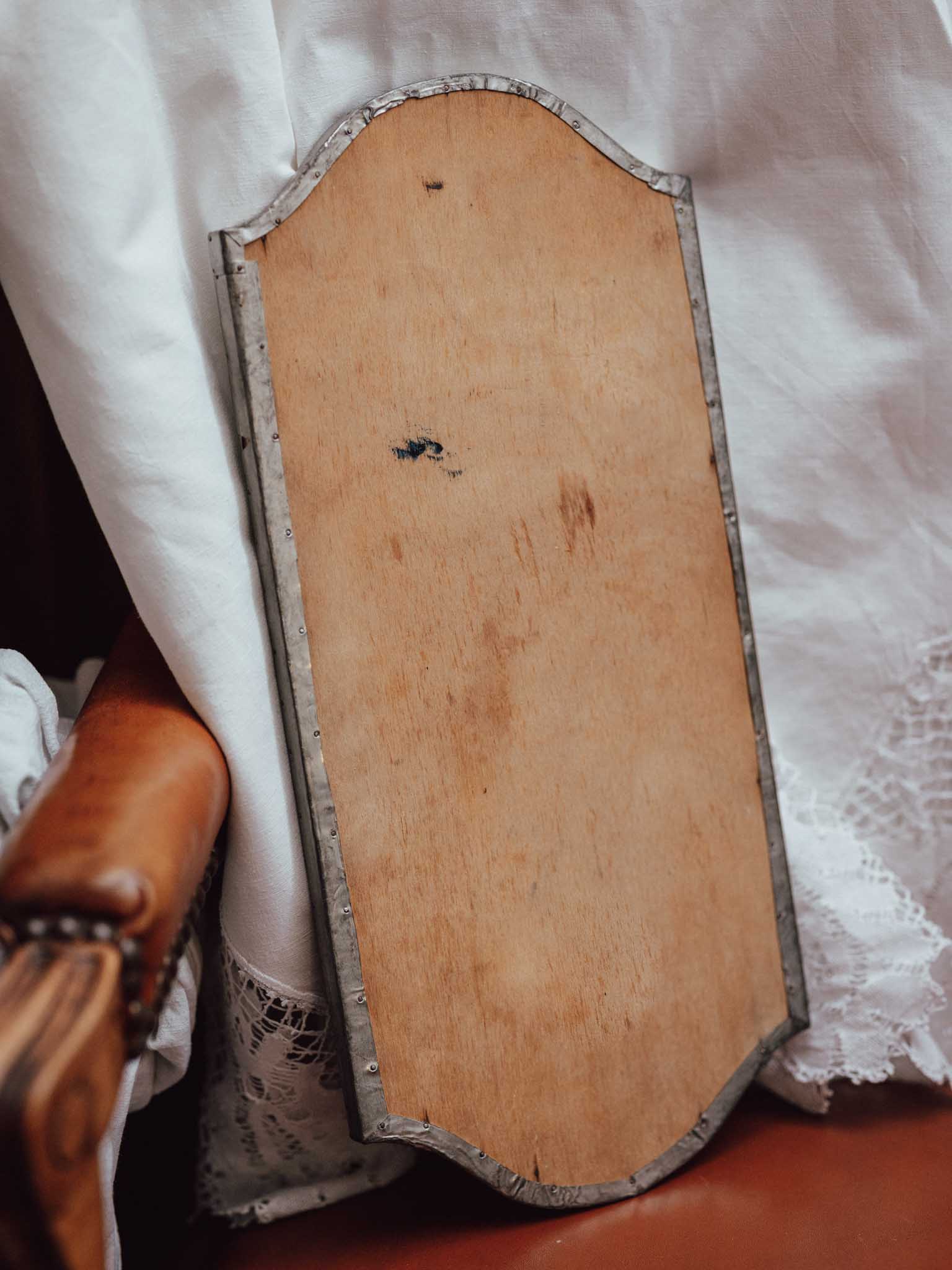 Hand Beaten Metal Tray with Grape Motif