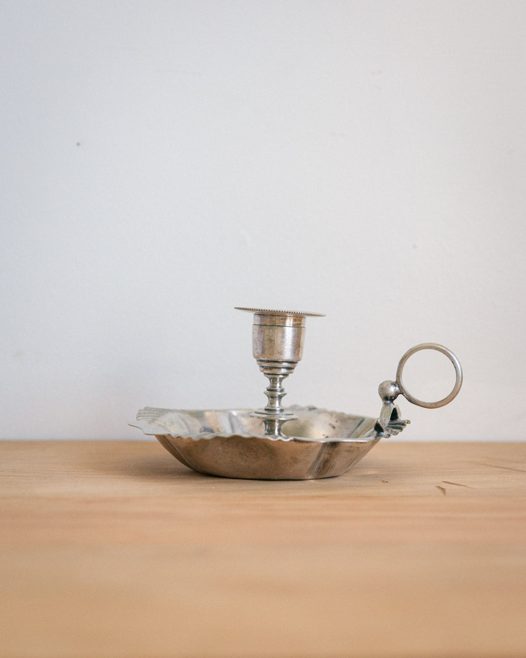 Silver Plated Candlestick Holder / Chamberstick