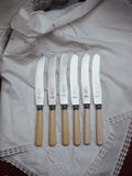 Edwin Dale Sheffield England Faux Bone Knives Set of 6