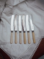 Edwin Dale Sheffield Faux Bone Table Knives Set of 6
