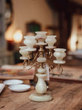 Vintage Onyx and Brass Five Light Candelabra