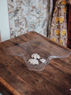 Mid Century Woven Wire Mesh Bowl with Folded Corners