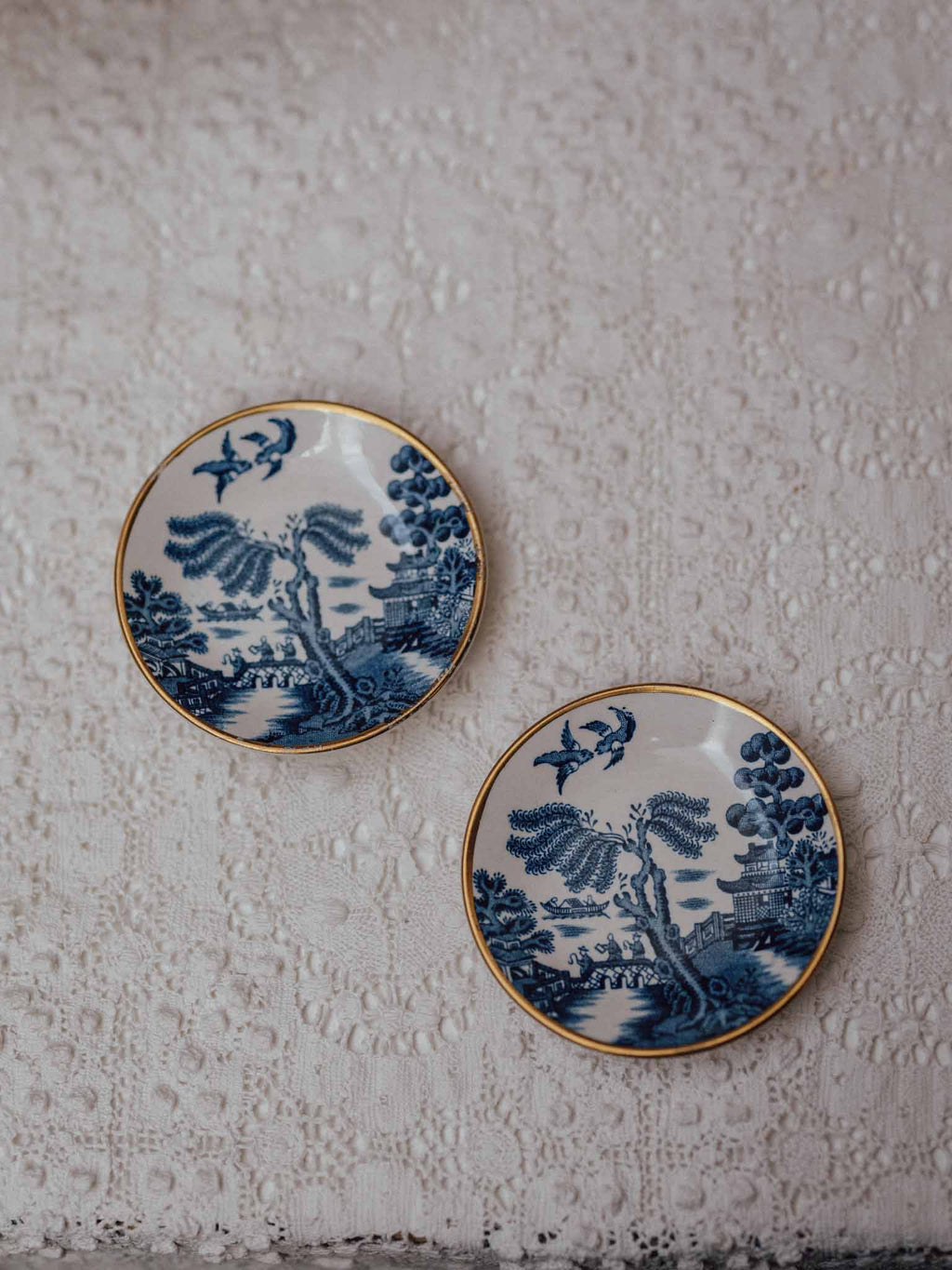Booths Real Old Willow Butter Pats Pair