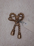 Cast Brass Rope Twist Bow Wall Hook