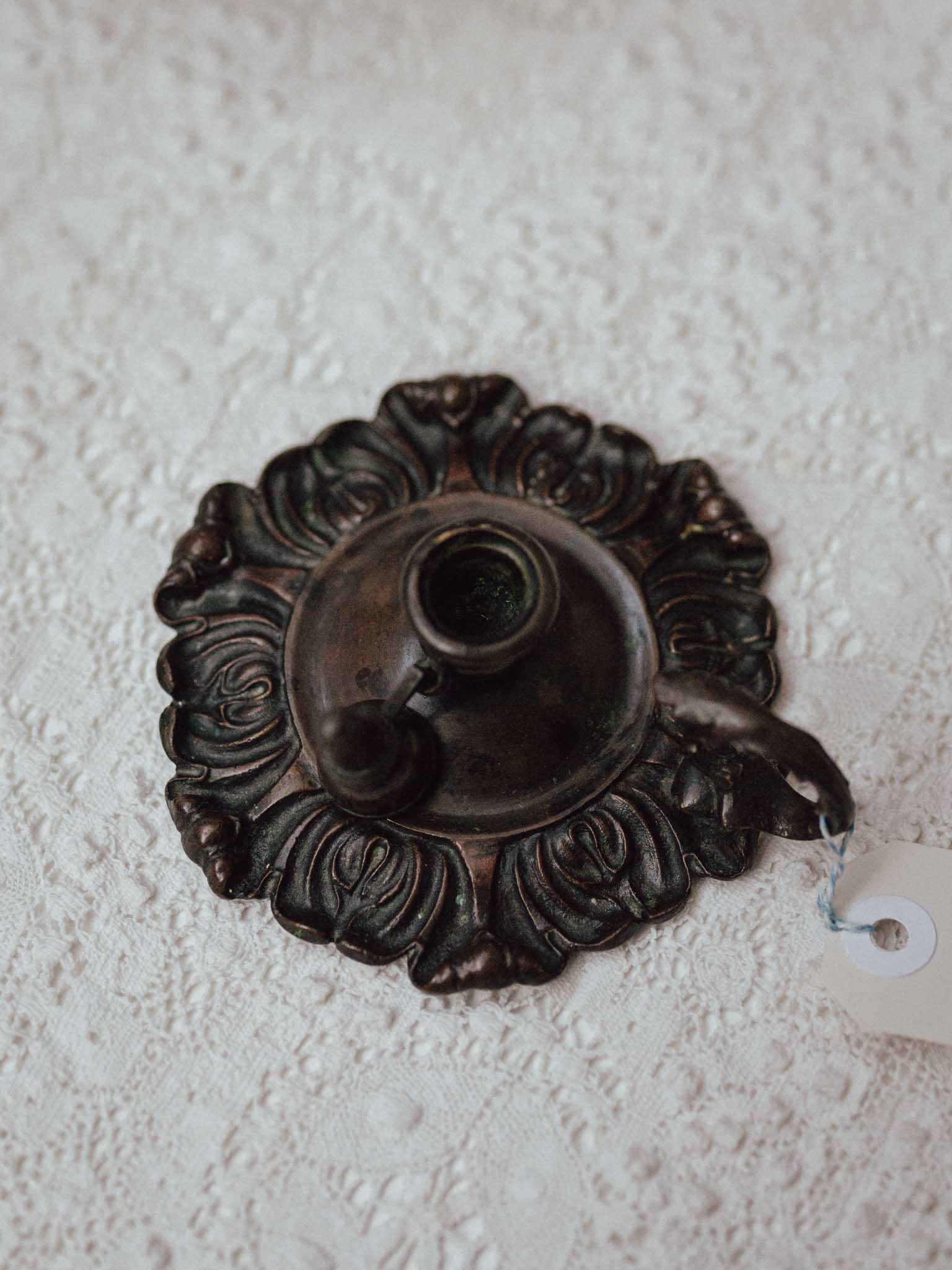 Antique Brass Chamberstick with Snuffer