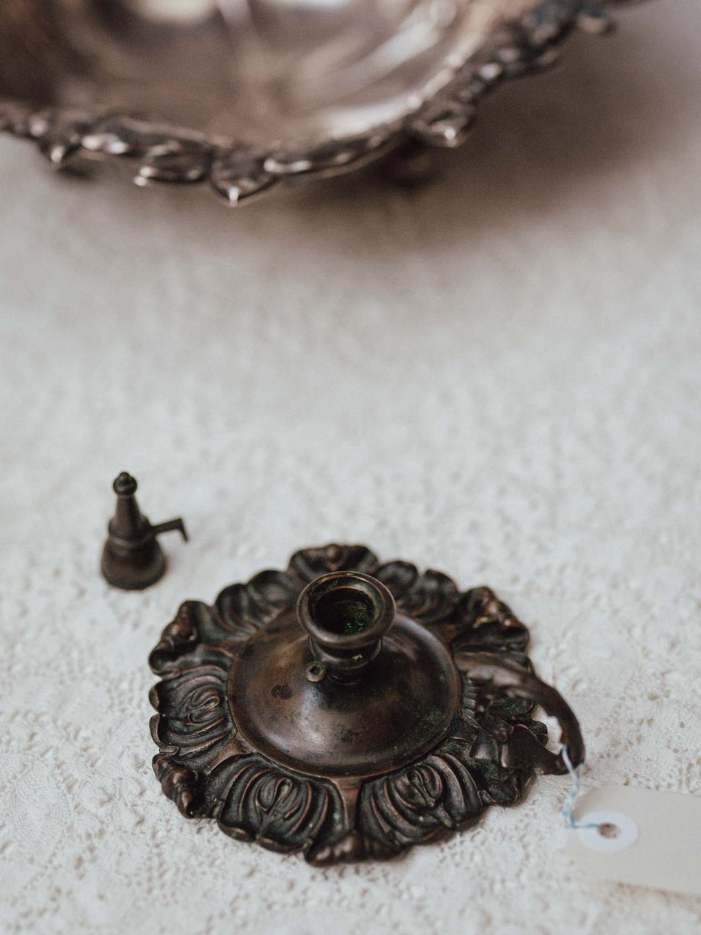Antique Brass Chamberstick with Snuffer