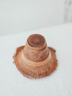 Turned Blackboy Peach Wood Vase with Natural Burr Rim