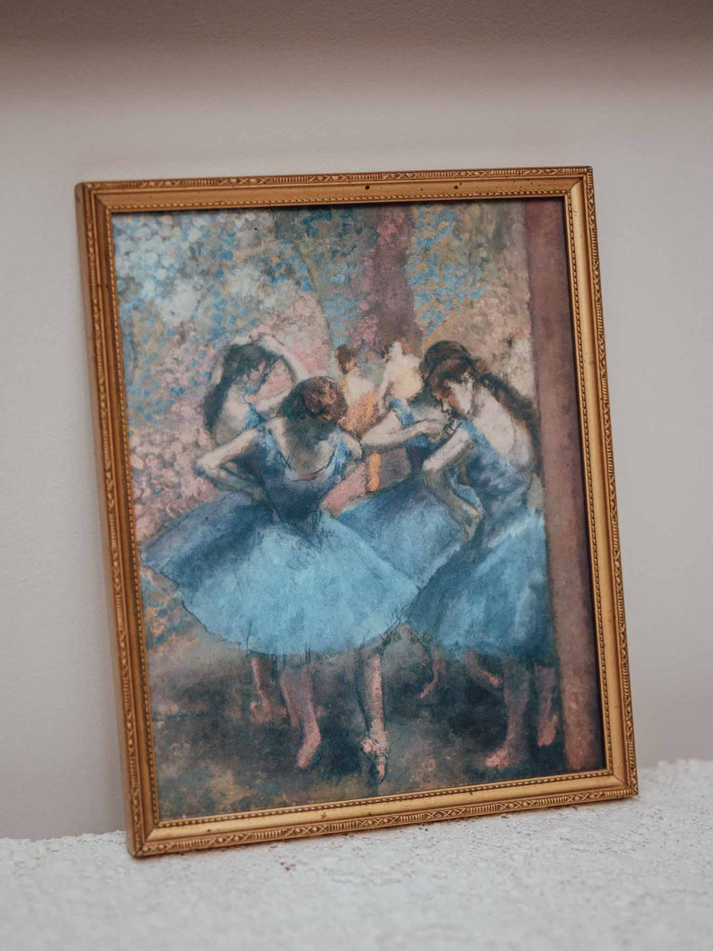 Degas Blue Dancers Print in Vintage Gilt Frame