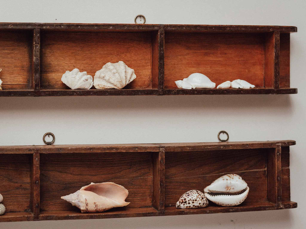 Antique Timber Brick Moulds Wall Shelves