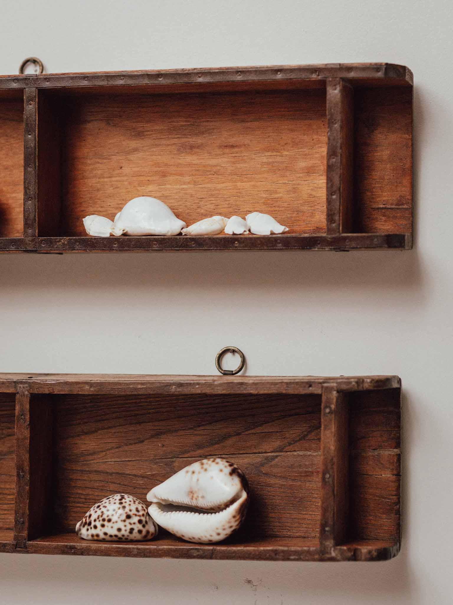 Antique Timber Brick Moulds Wall Shelves