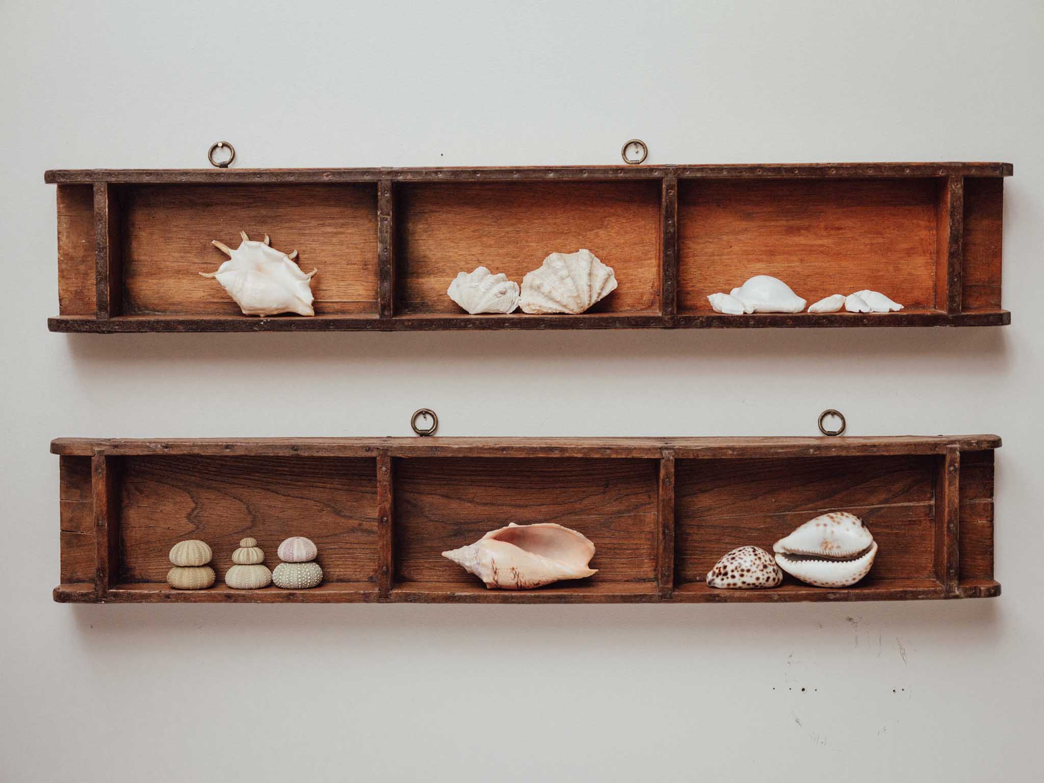 Antique Timber Brick Moulds Wall Shelves