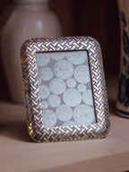 Miniature Sonia Watts Silver Toned Basketweave Photo Frame