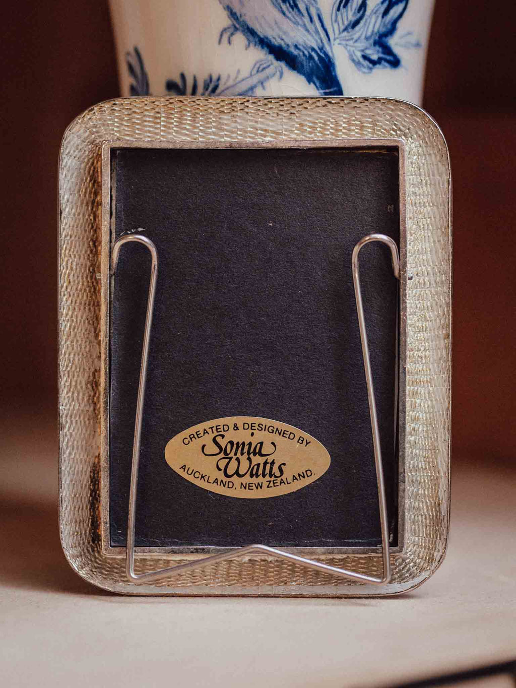 Miniature Sonia Watts Silver Toned Basketweave Photo Frame