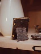 Miniature Brass Frame with Convex Glass and Fish