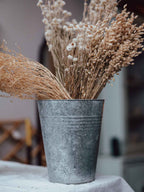 Vintage Zinc Florist Bucket Vase