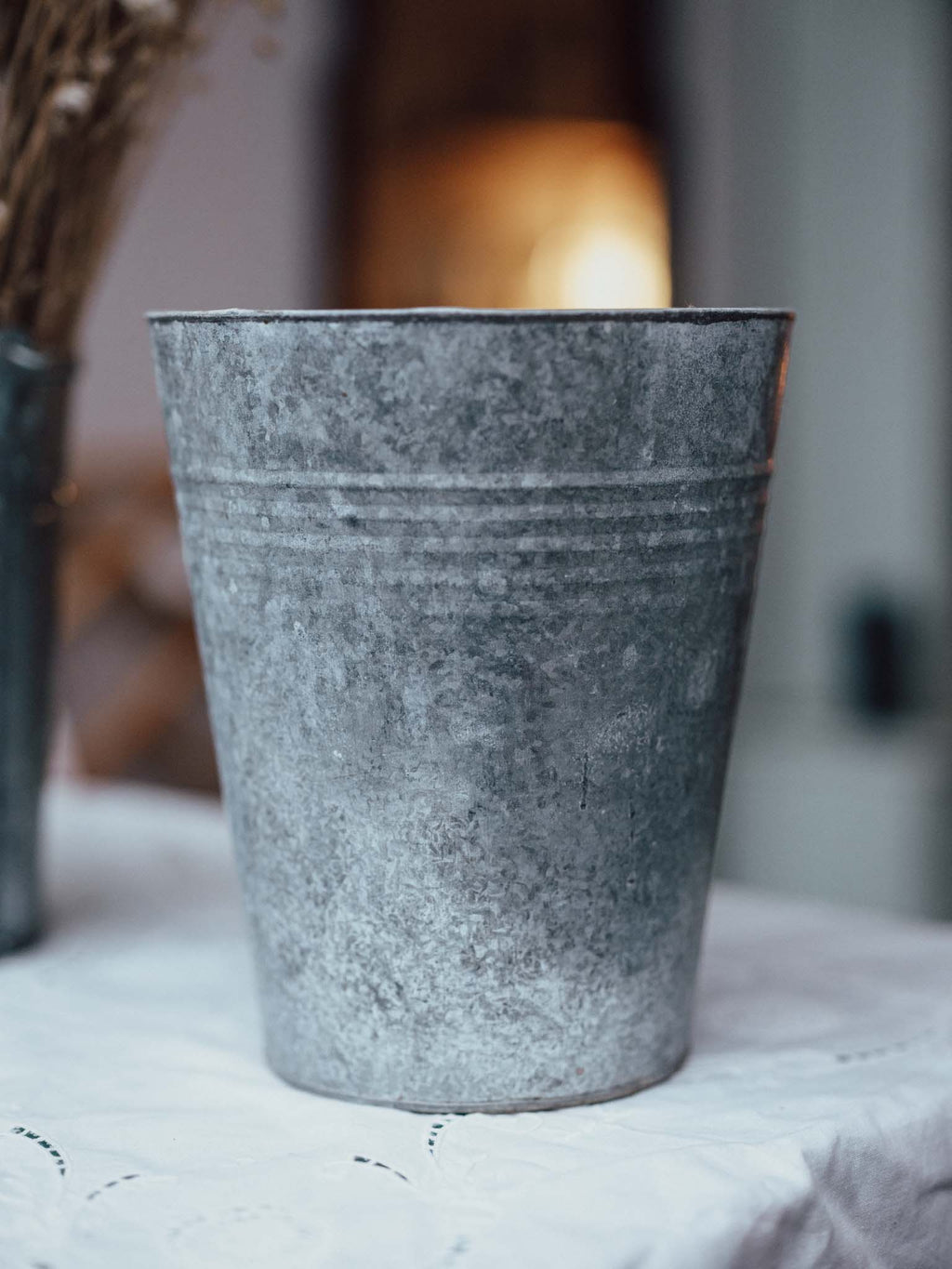 Vintage Zinc Florist Bucket Vase