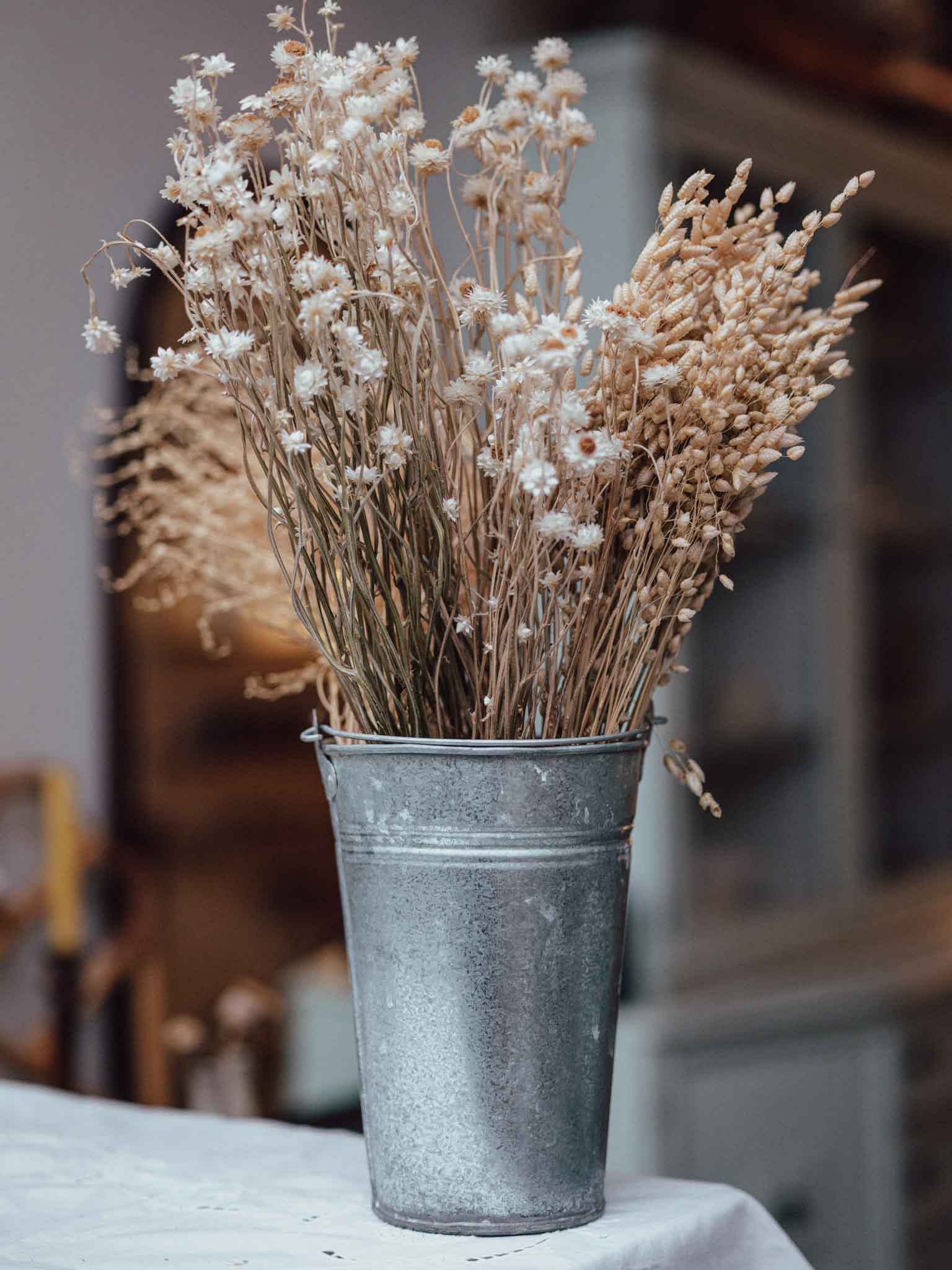 Vintage Galvanised Florist Bucket by R McMillan Tinsmiths Wellington