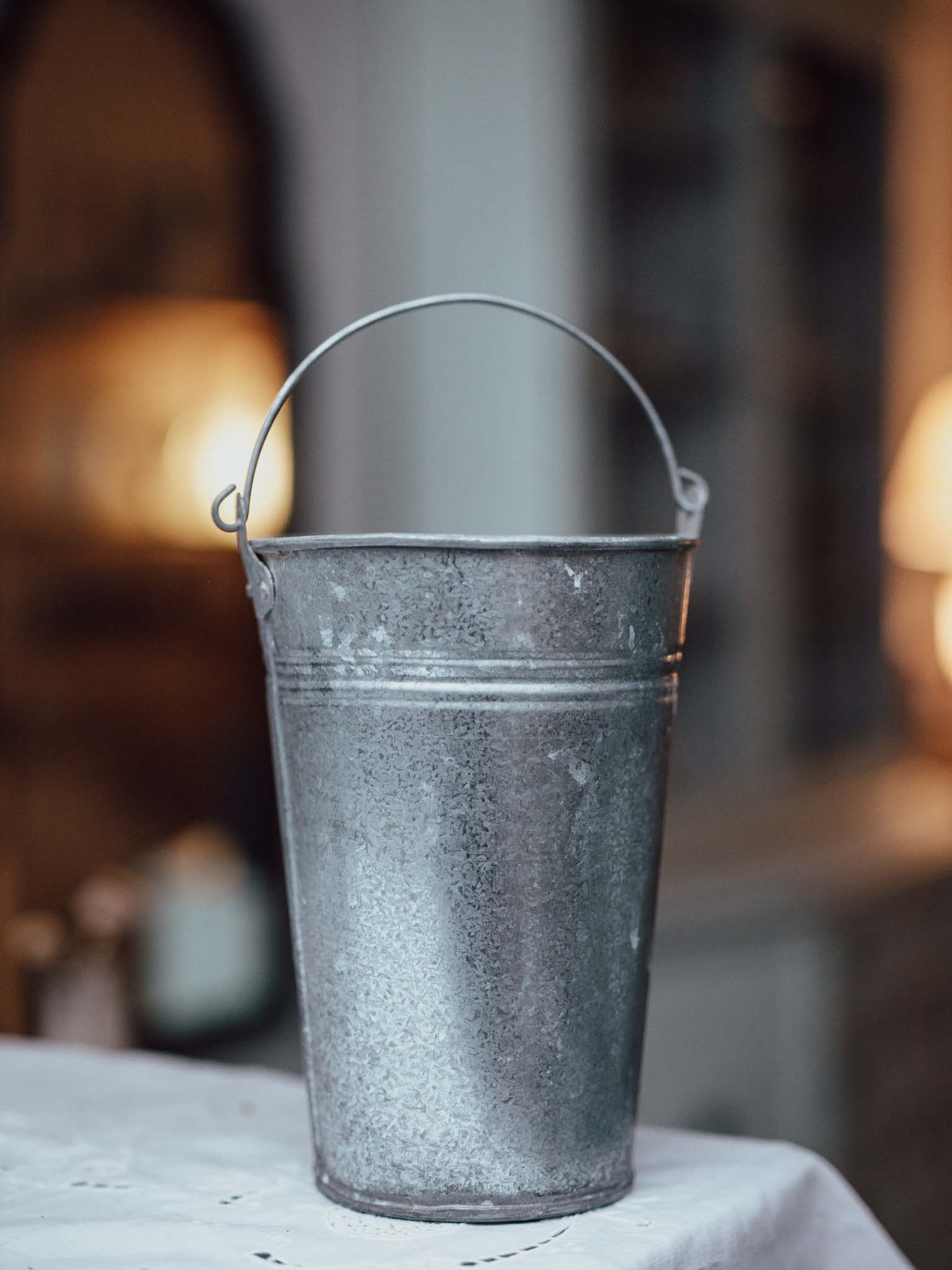 Vintage Galvanised Florist Bucket by R McMillan Tinsmiths Wellington