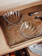 Pyrex Glass Scallop Shell Dishes Pair