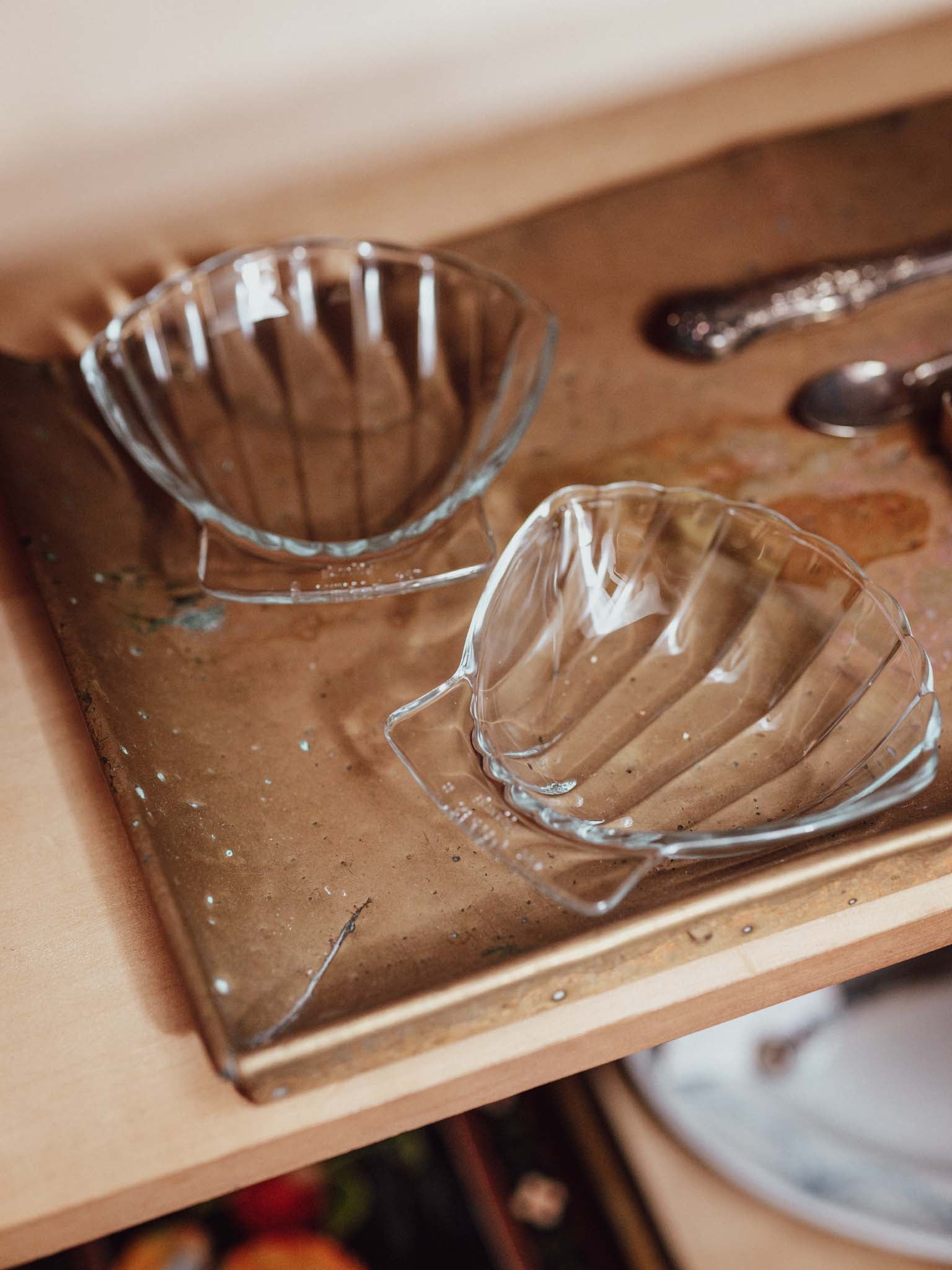Pyrex Glass Scallop Shell Dishes Pair