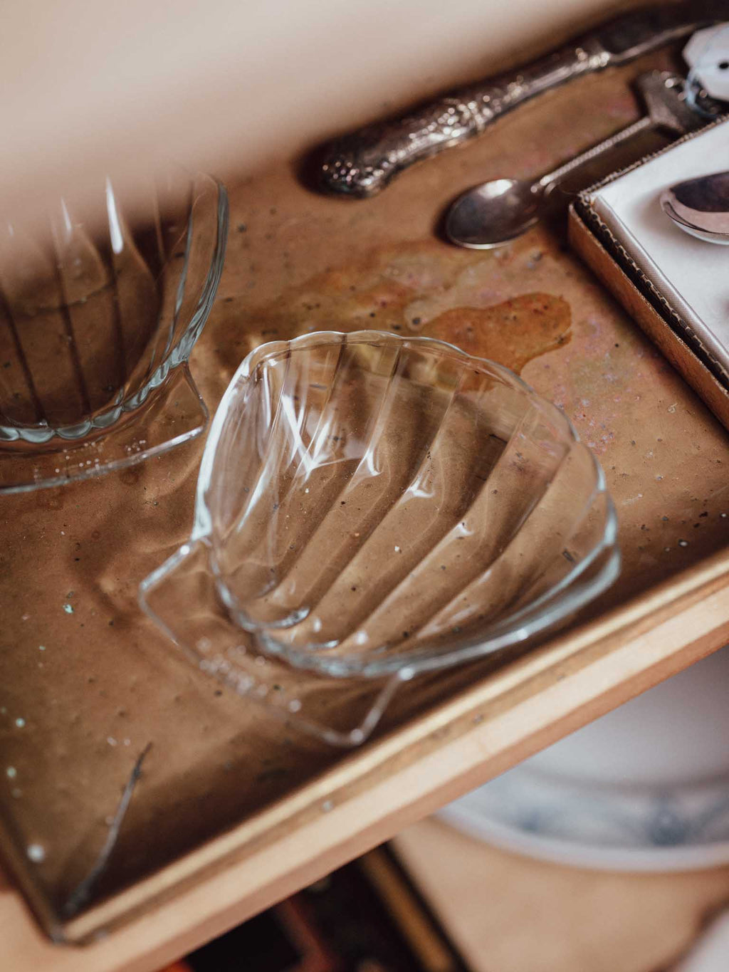 Pyrex Glass Scallop Shell Dishes Pair