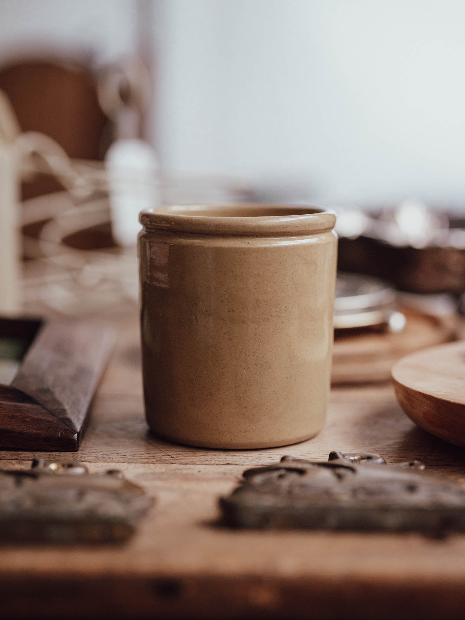 Stoneware Louisiana Rice Storage Crock