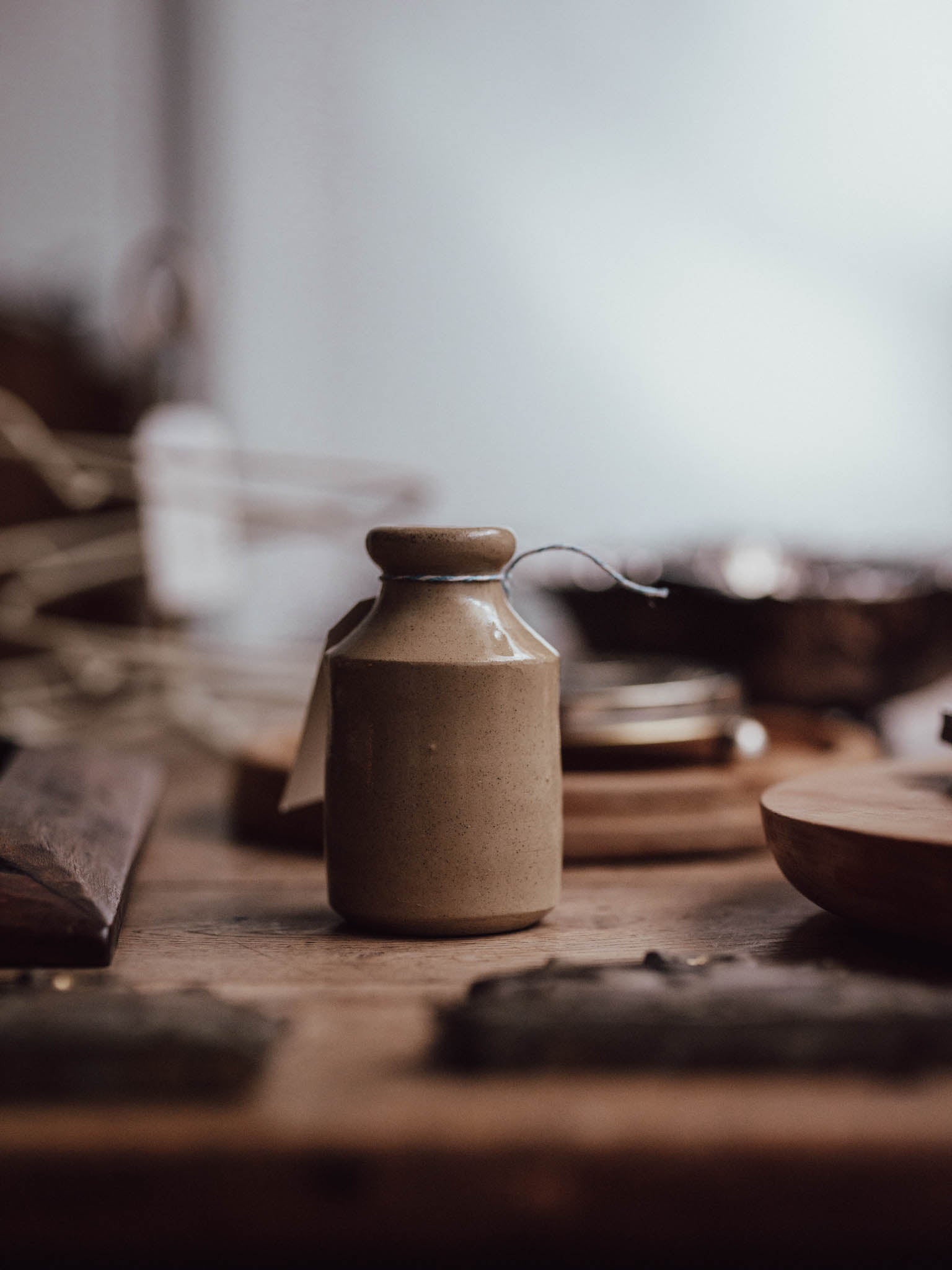 Vintage Stoneware Cook's Nips Jar