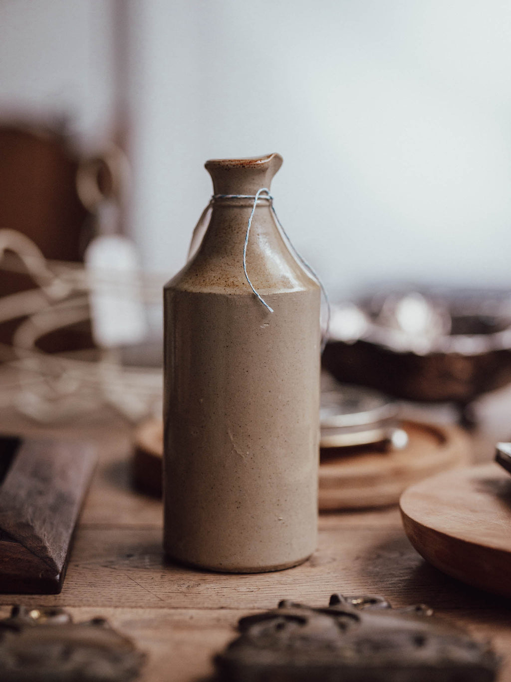 Antique Salt-Glazed Stoneware Bottle
