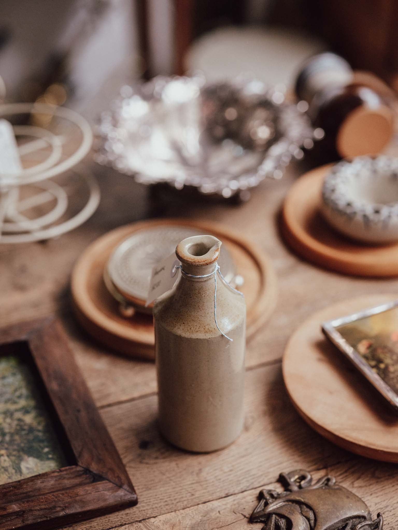 Antique Salt-Glazed Stoneware Bottle