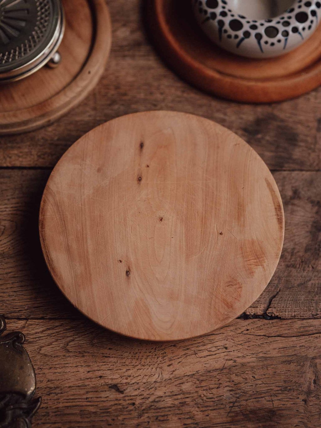 Vintage Hand Turned Wooden Breadboard