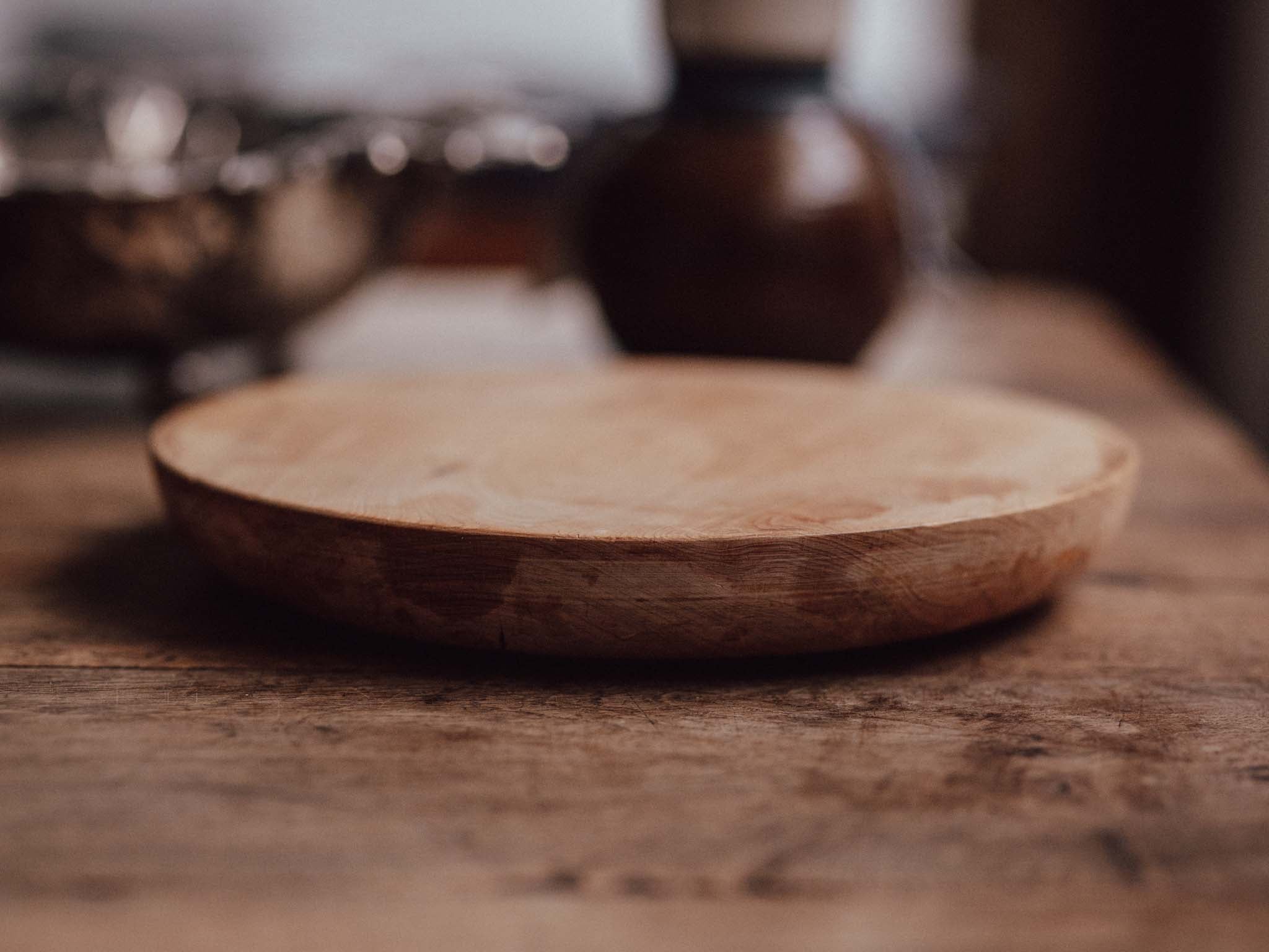 Vintage Hand Turned Wooden Breadboard