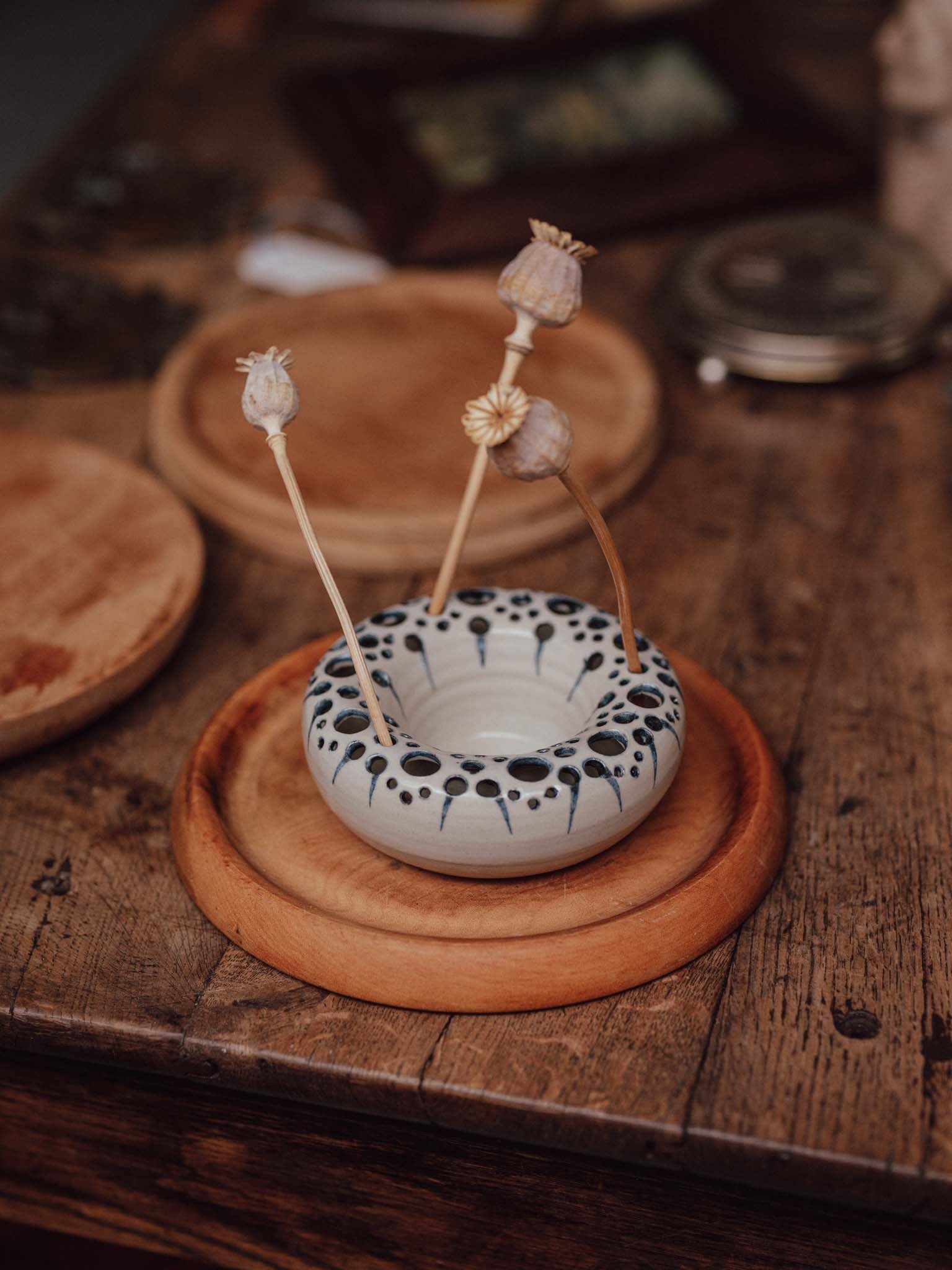 Maata Pottery Flower Frog Bowl