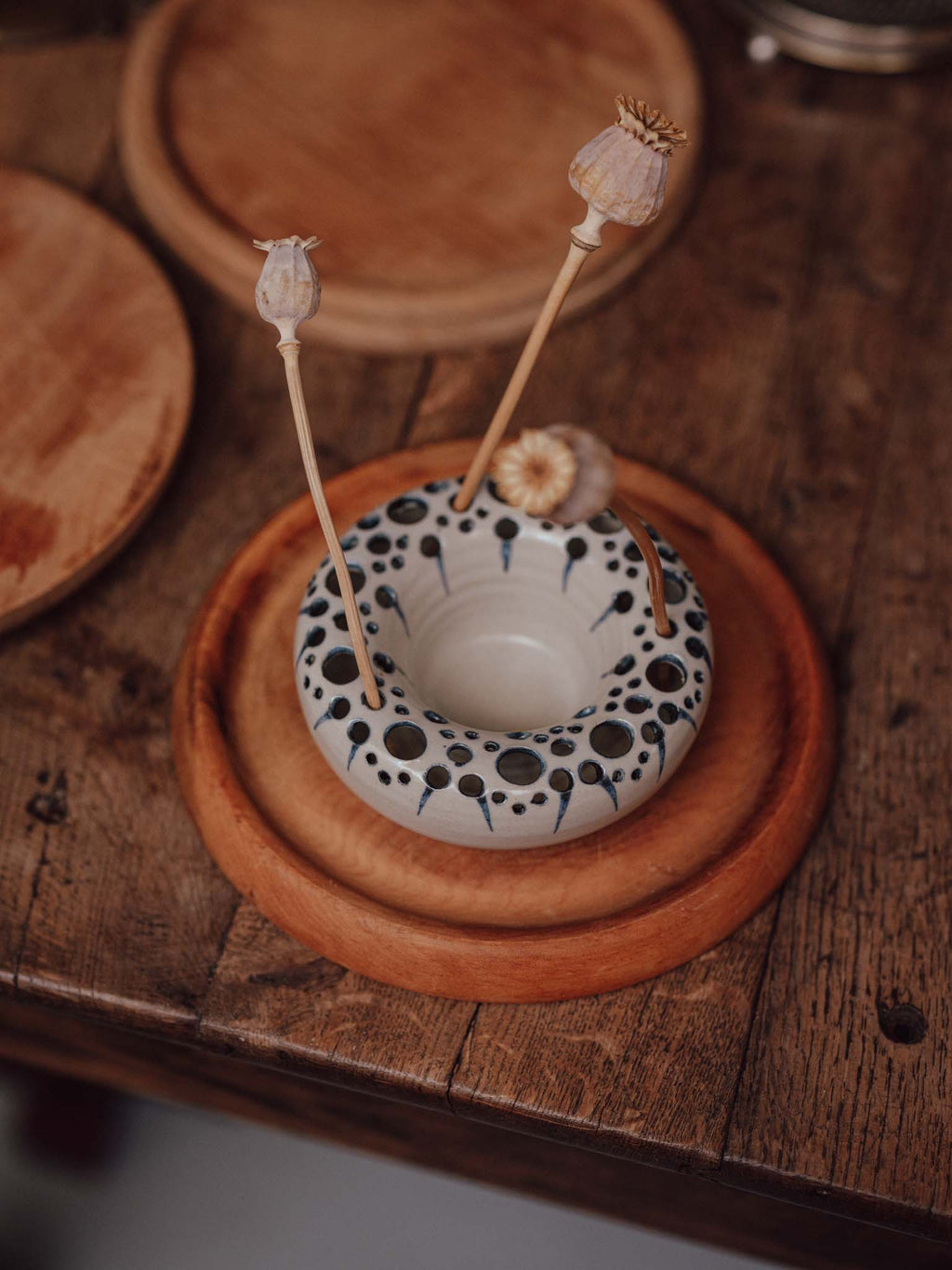 Maata Pottery Flower Frog Bowl