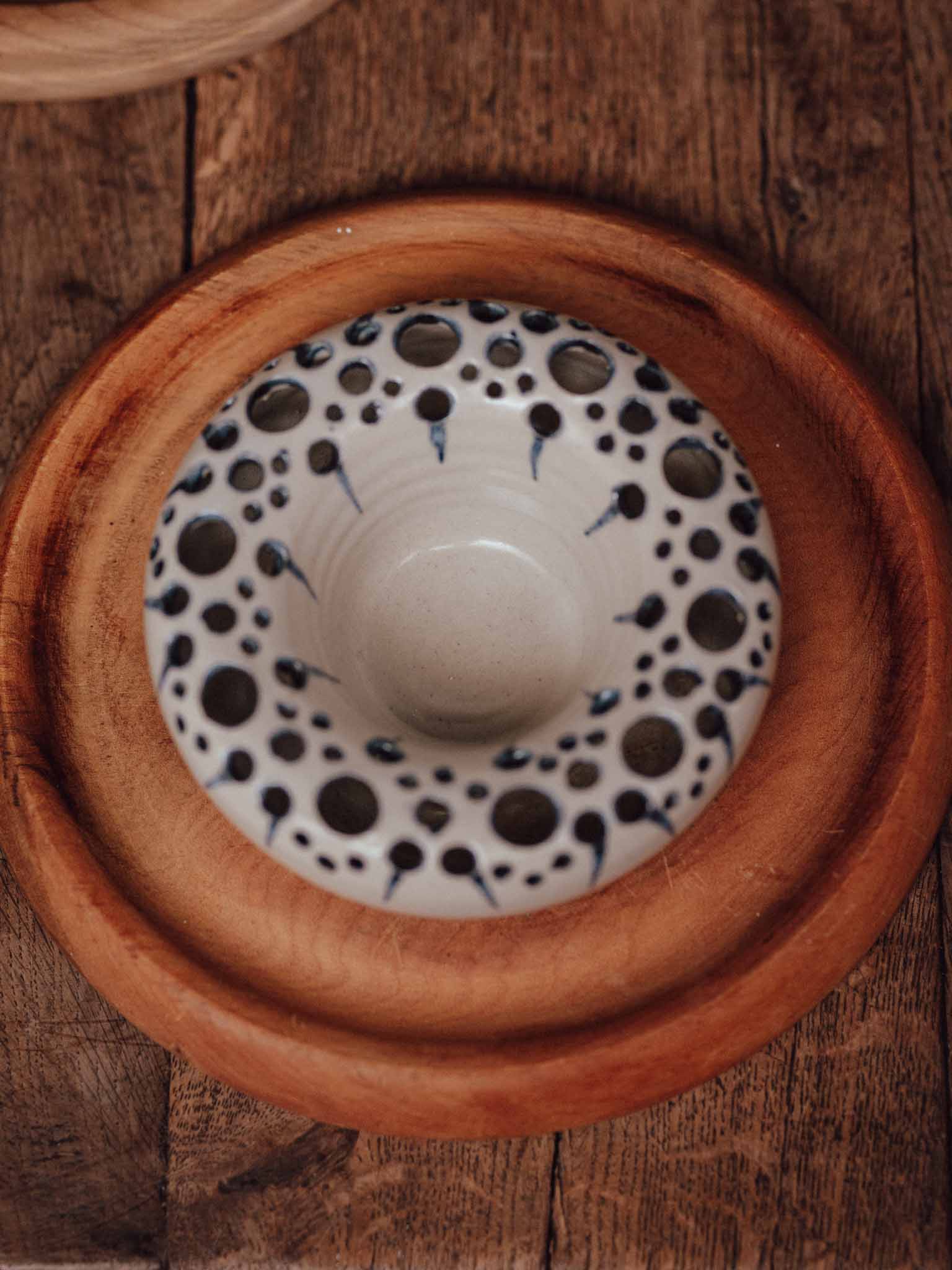 Maata Pottery Flower Frog Bowl