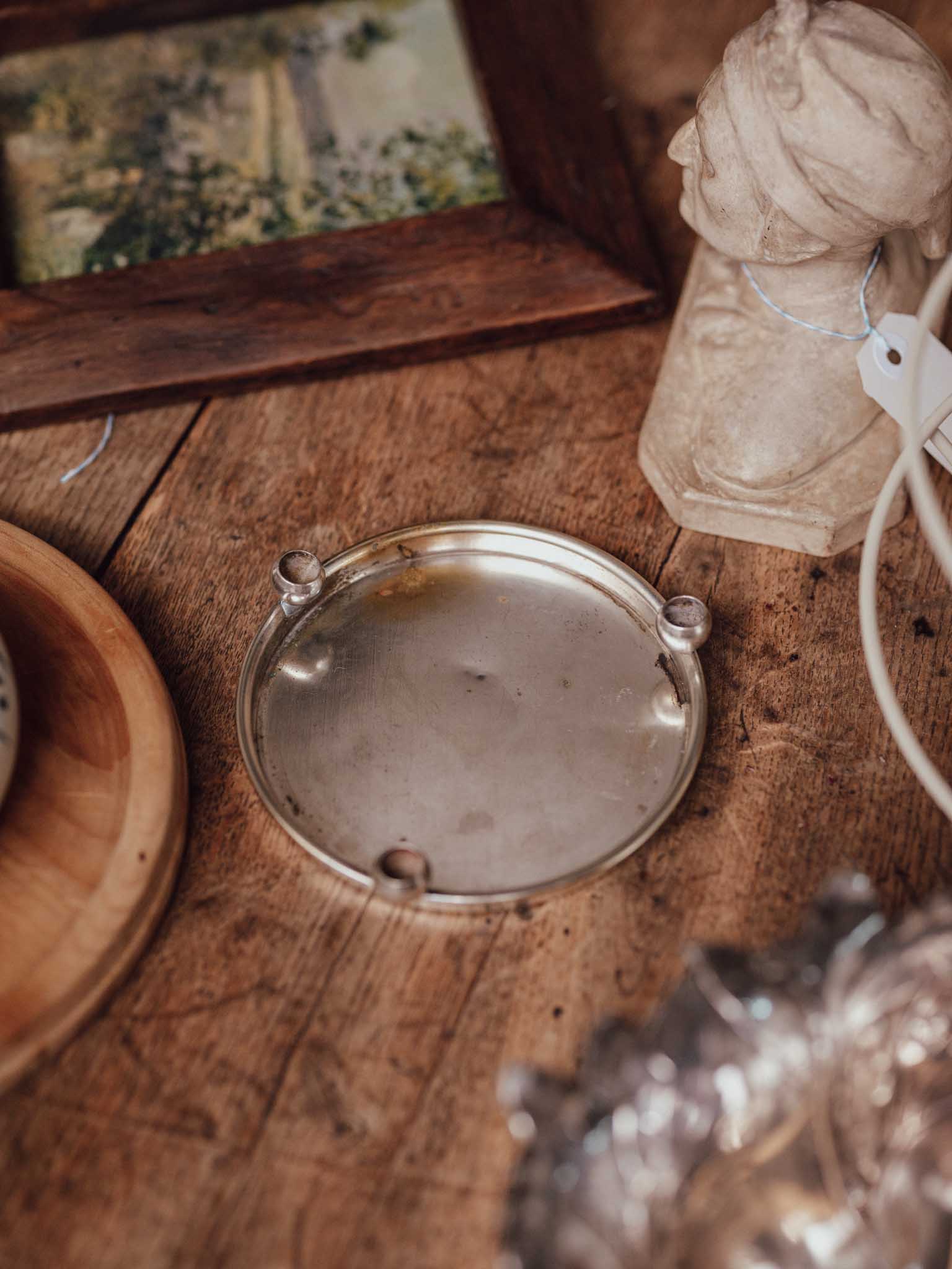 Silver Plated Footed Sunburst Dish