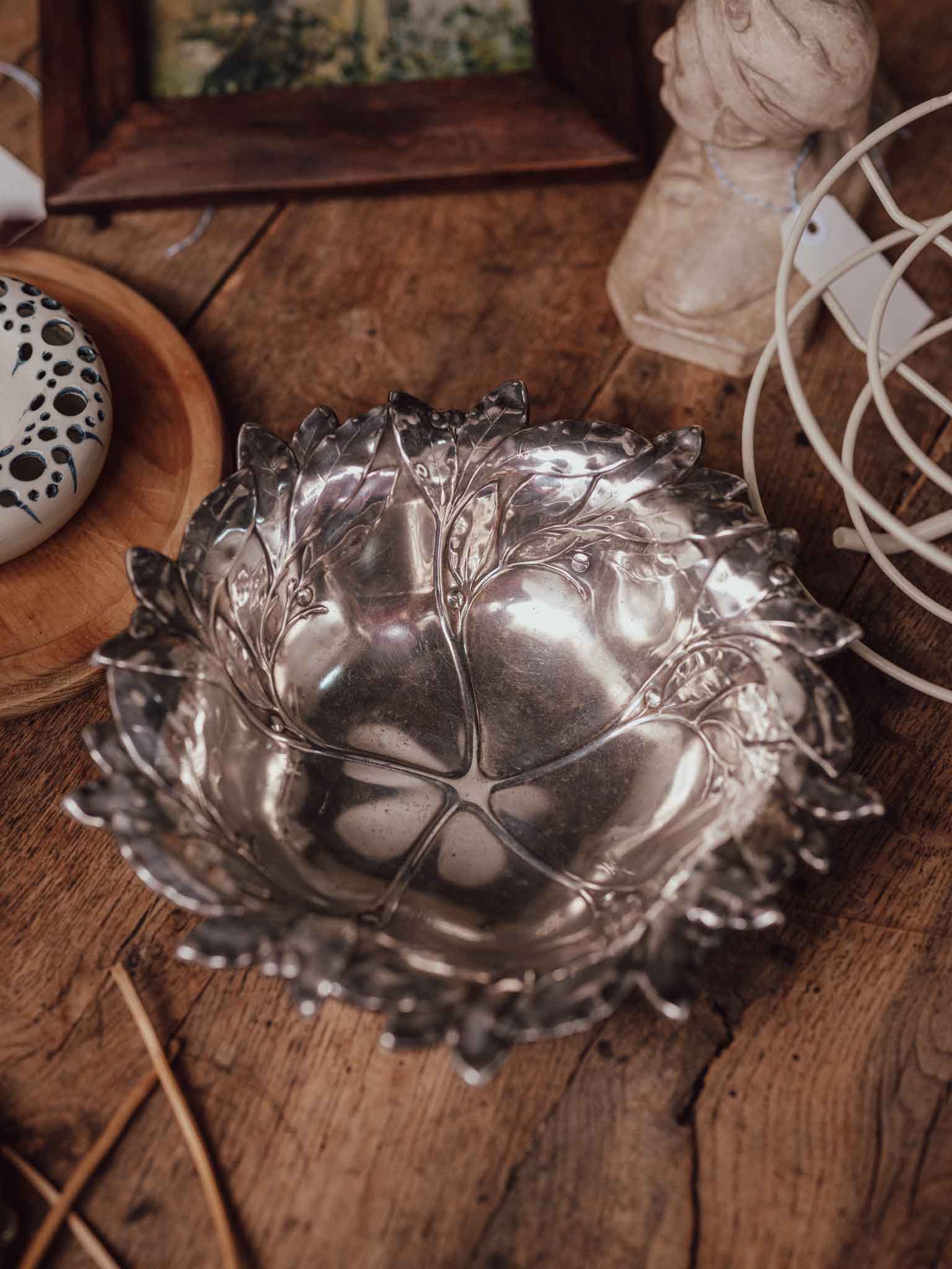 WMF German Silver Plate Leaf Bowl