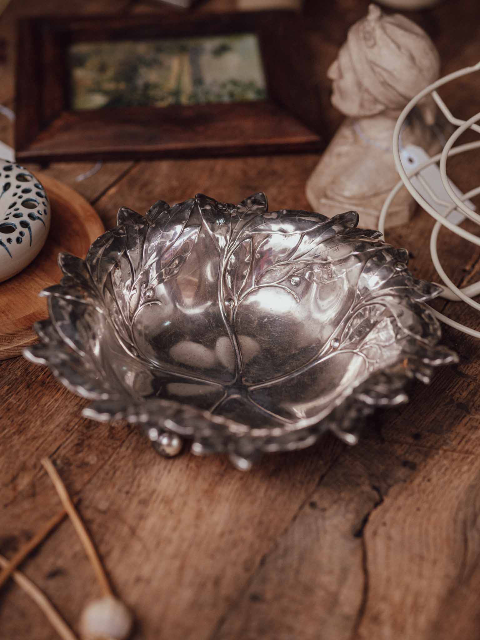 WMF German Silver Plate Leaf Bowl