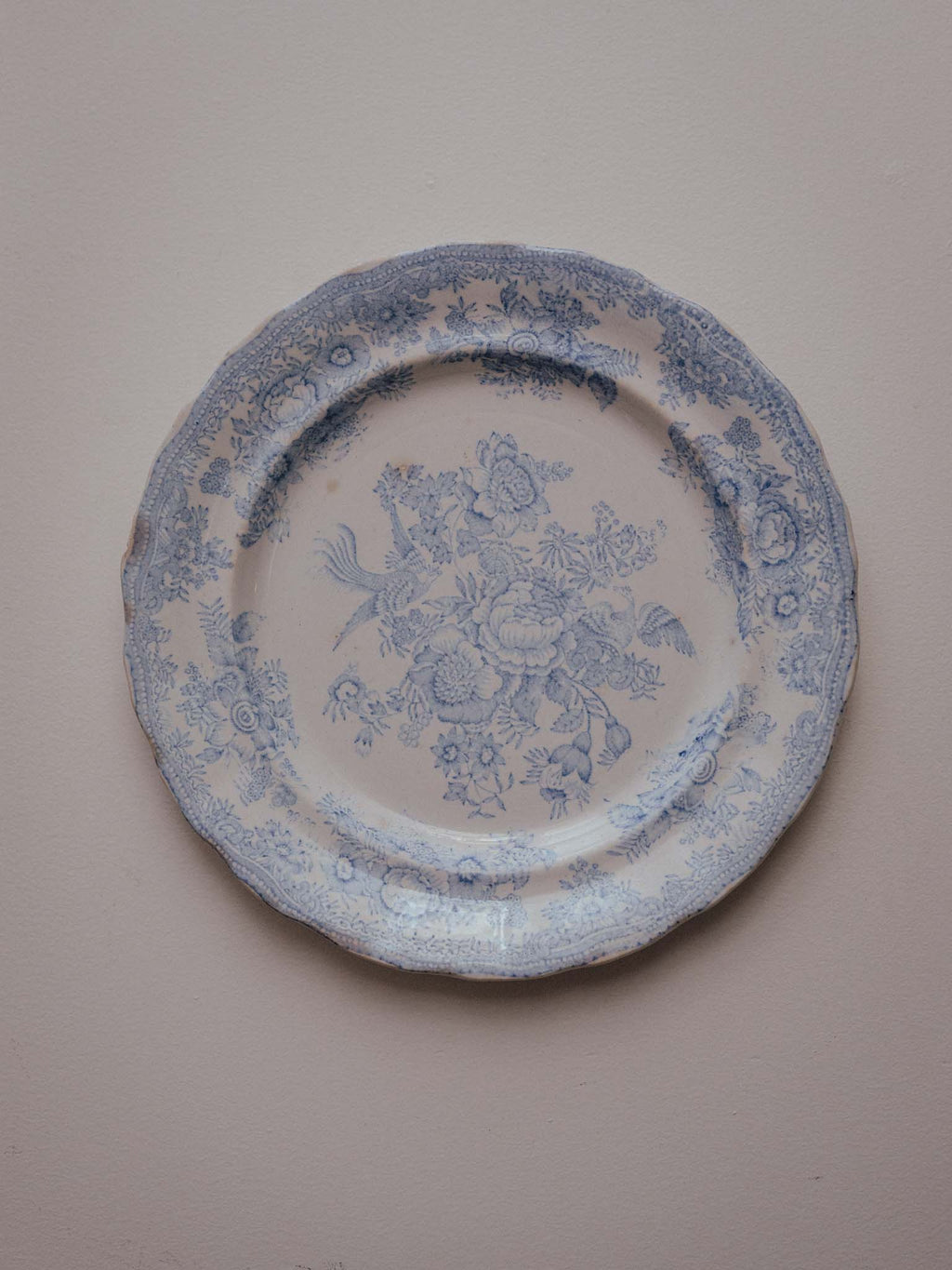 Asiatic Pheasants Blue Transferware Plate 2 of 2