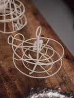 Vintage Cream Wire Spiral Egg Run