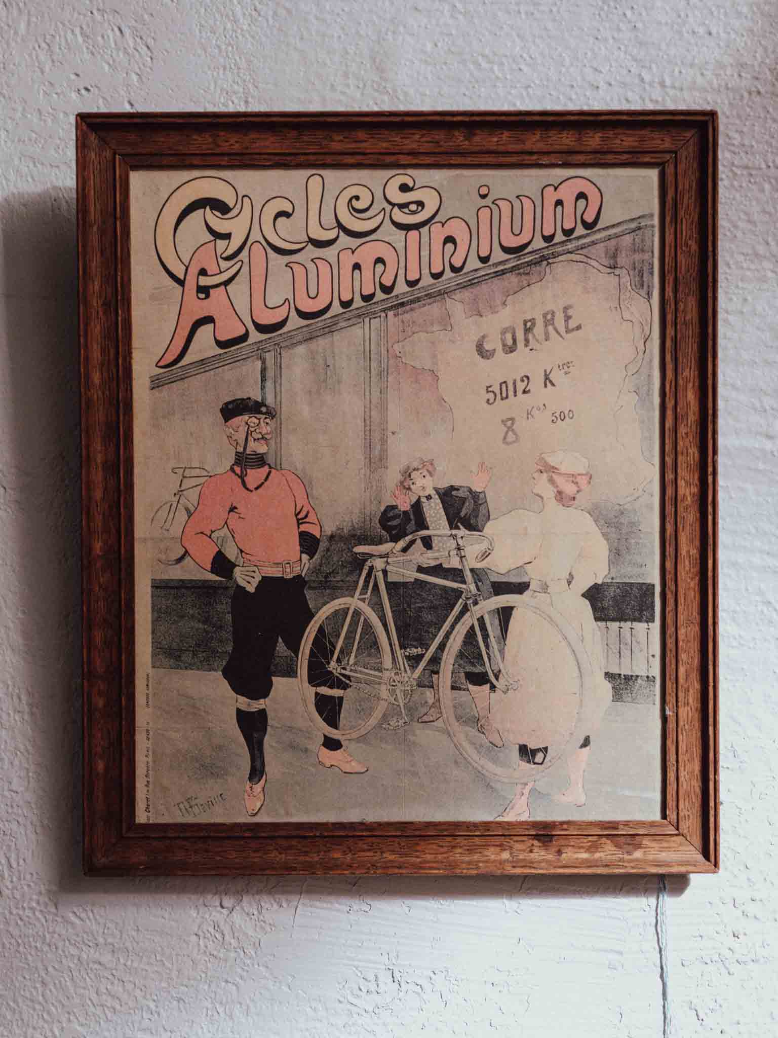Framed ‘Cycles Aluminium’ Vintage Cycling Print
